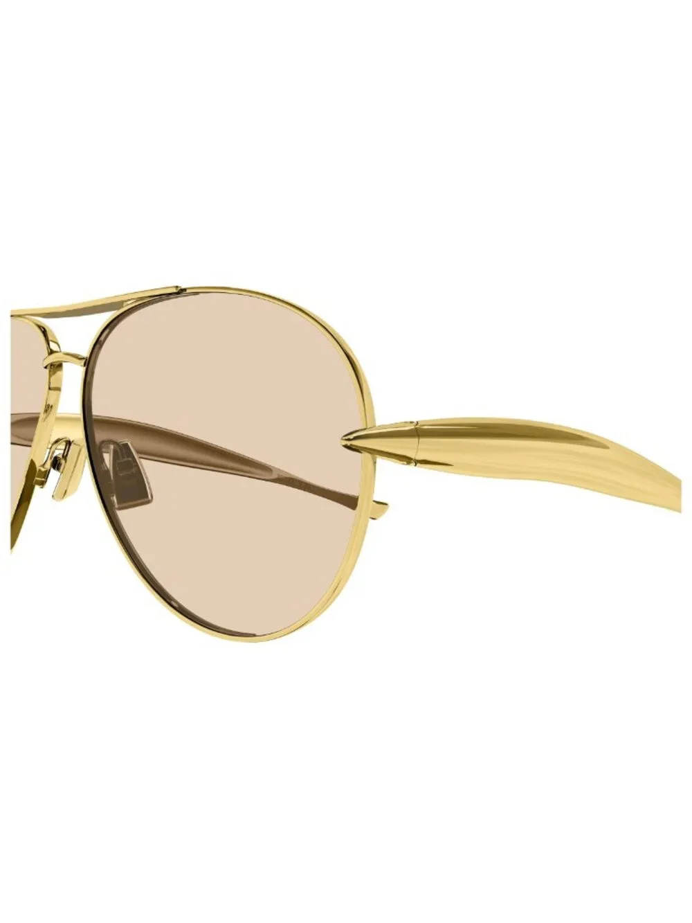 New Bottega Veneta Unisex Sunglasses Gold Square Brown Lens Metal Frame BV1305S